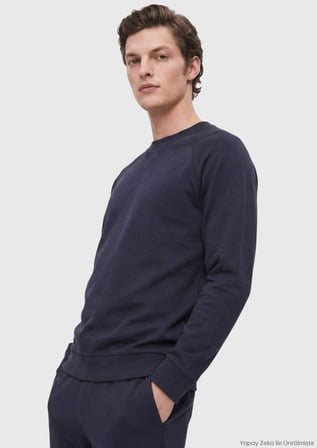 Lacivert Düz Sweatshırt