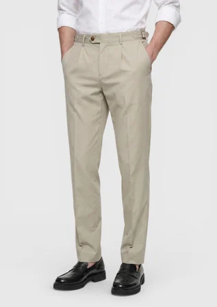 Açık Yeşil Düz Dokuma Regular Fit Casual %100 Pamuk Pantolon