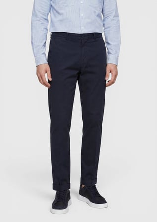 Lacivert Düz Dokuma Jogging Fit Casual Pamuk Karışımlı Pantolon