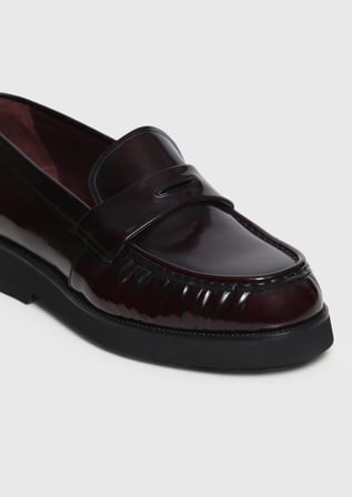 Mürdüm Deri Casual Loafer