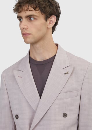 Pembe Relaxed Fit Yün Karışımlı Ceket
