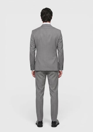 Koyu Gri Düz Zeroweight Slim Fit Yün Karışımlı Takım Elbise