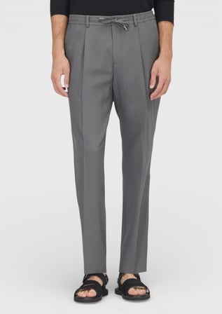 Koyu Gri Düz Dokuma Jogging Fit Casual Pantolon