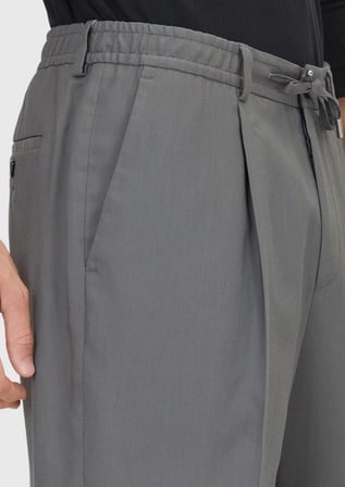 Koyu Gri Düz Dokuma Jogging Fit Casual Pantolon