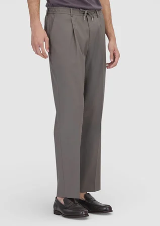 Vizon Düz Dokuma Jogging Fit Casual Yün Karışımlı Pantolon