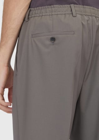 Vizon Düz Dokuma Jogging Fit Casual Yün Karışımlı Pantolon