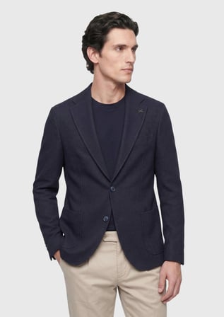 Açık Lacivert Shirt Shoulder Slim Fit Yün Karışımlı Ceket