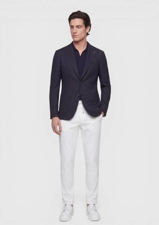 Lacivert Zeroweight Slim Fit Yün Karışımlı Ceket