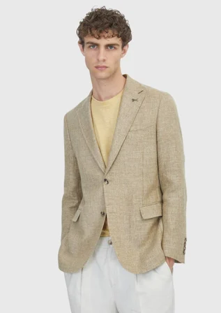 Açık Sarı Shirt Shoulder Slim Fit Yün Karışımlı Ceket