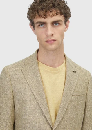 Açık Sarı Shirt Shoulder Slim Fit Yün Karışımlı Ceket