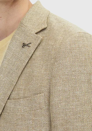 Açık Sarı Shirt Shoulder Slim Fit Yün Karışımlı Ceket