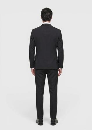 Antrasit Çizgili Modern Fit Yün Karışımlı Takım Elbise