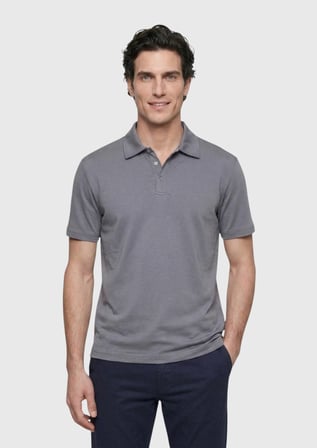Antrasit Düz Pamuk Karışımlı T-Shirt