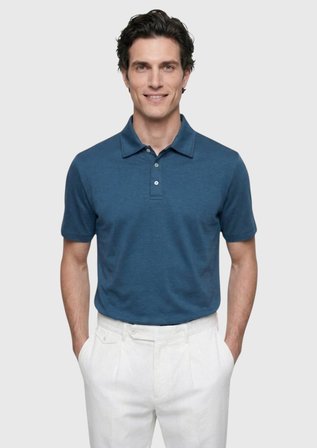 Petrol Düz Pamuk Karışımlı T-Shirt