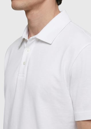 Beyaz Düz Pamuk Karışımlı T-Shirt