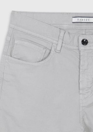 Gri Düz Dokuma Slim Fit Casual Pamuk Karışımlı Pantolon