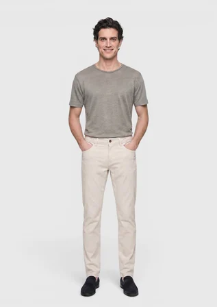 Taş Düz Dokuma Slim Fit Casual Pamuk Karışımlı Pantolon