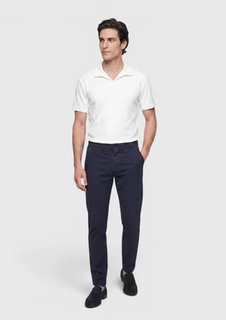 Lacivert Düz Dokuma Regular Fit Casual Pamuk Karışımlı Pantolon