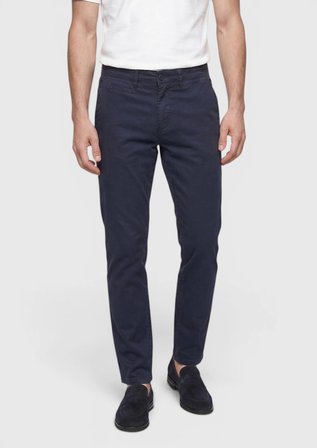 Lacivert Düz Dokuma Regular Fit Casual Pamuk Karışımlı Pantolon