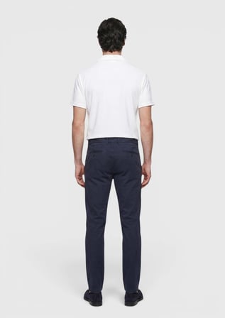 Lacivert Düz Dokuma Regular Fit Casual Pamuk Karışımlı Pantolon