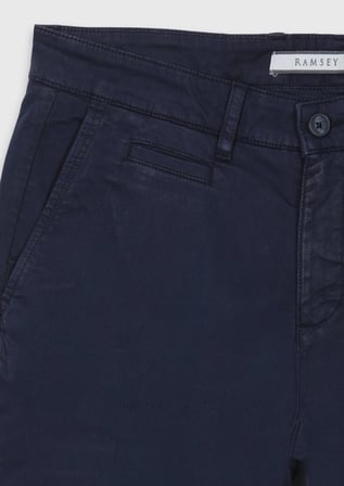 Lacivert Düz Dokuma Regular Fit Casual Pamuk Karışımlı Pantolon