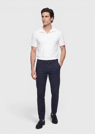 Lacivert Düz Dokuma Regular Fit Casual Pamuk Karışımlı Pantolon