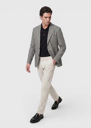 Gri Shirt Shoulder Slim Fit %100 Keten Ceket