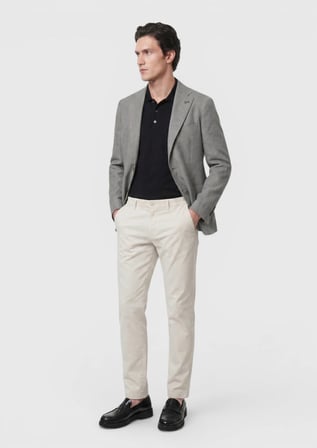 Gri Shirt Shoulder Slim Fit %100 Keten Ceket
