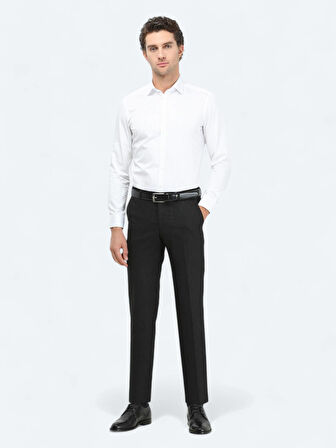 Beyaz Düz Slim Fit Dokuma Klasik %100 Pamuk Gömlek