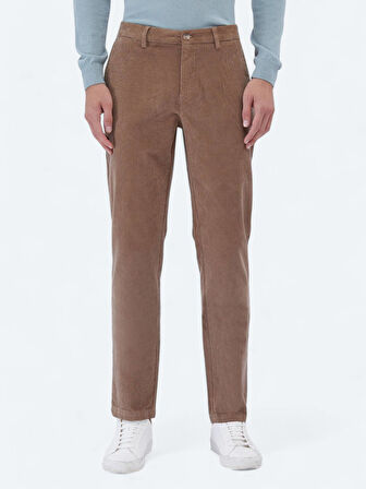 Deve Tüyü Dokuma Regular Fit Kadife Casual Pamuk Karışımlı Pantolon
