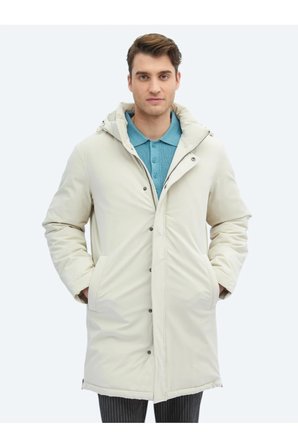 Taş Comfort Fit Kapüşonlu Casual Dokuma Kaban