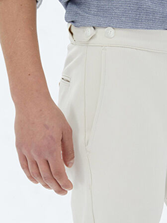 Bej Dokuma Loose Fit Casual Pantolon