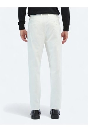 Ekru Dokuma Loose Fit Kadife Casual Pamuk Karışımlı Pantolon