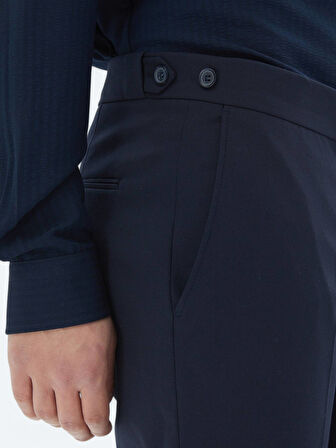 Lacivert Dokuma Regular Fit Casual Pantolon