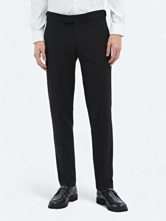 Siyah Dokuma Regular Fit Casual Pantolon