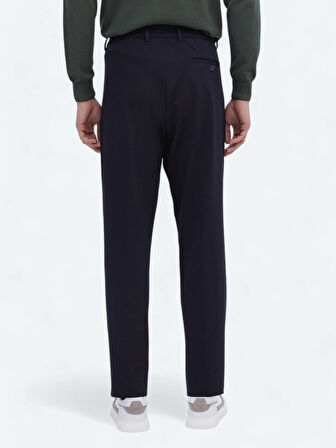 Lacivert Örme Carrot Fit Casual Pantolon