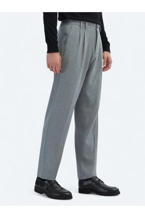 Gri Dokuma Carrot Fit Casual Pantolon