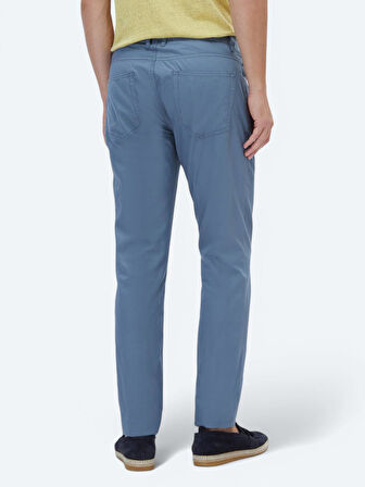 Koyu Mavi Denim Slim Fit Casual Pamuk Karışımlı Pantolon