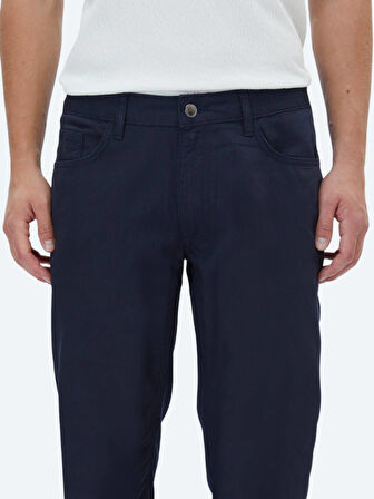 Lacivert Denim Slim Fit Casual Pamuk Karışımlı Pantolon