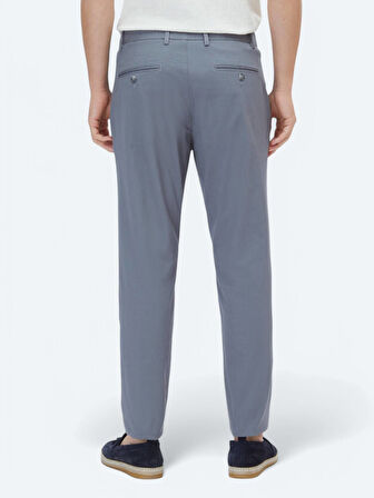 Gri Dokuma Regular Fit Casual Pamuk Karışımlı Pantolon