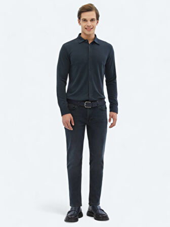 Lacivert Düz Regular Fit Casual Gömlek