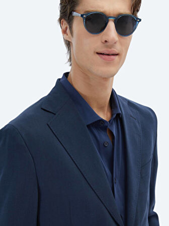 Lacivert Desenli Modern Fit Takım Elbise