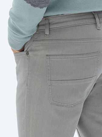 Gri Slim Fit Denim Pamuk Karışımlı Pantolon