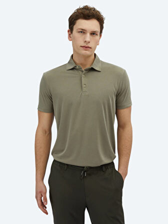 Haki Düz Polo Yaka T-Shirt