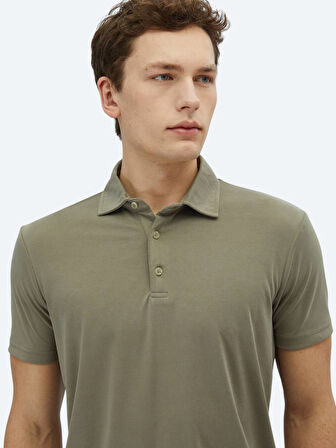 Haki Düz Polo Yaka T-Shirt