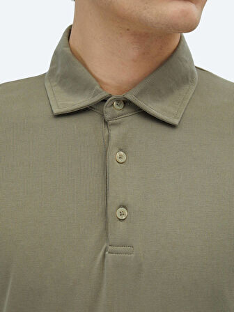 Haki Düz Polo Yaka T-Shirt