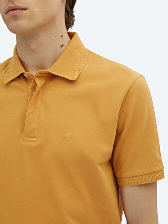 Safran Düz Polo Yaka %100 Pamuk T-Shirt