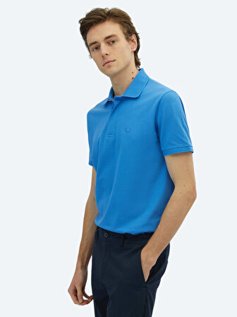 Saks Düz Polo Yaka %100 Pamuk T-Shirt