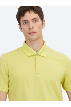 Limon Küfü Düz Polo Yaka %100 Pamuk T-Shirt