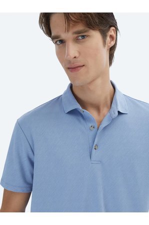Mavi Jakarlı Polo Yaka T-Shirt